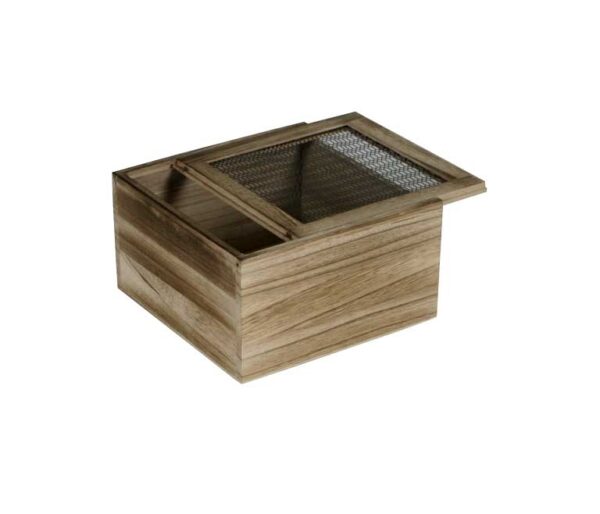 Caja madera con rejilla