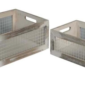 Conjunto de cajas "vintage" con rejilla